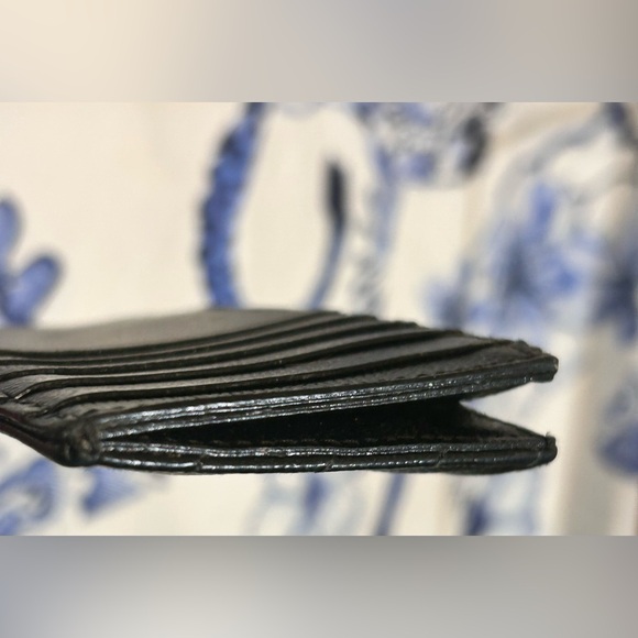 Yves Saint Laurent Card Zip Leather Monogram Black Wallet Coin Case w Zipper - Picture 6 of 7